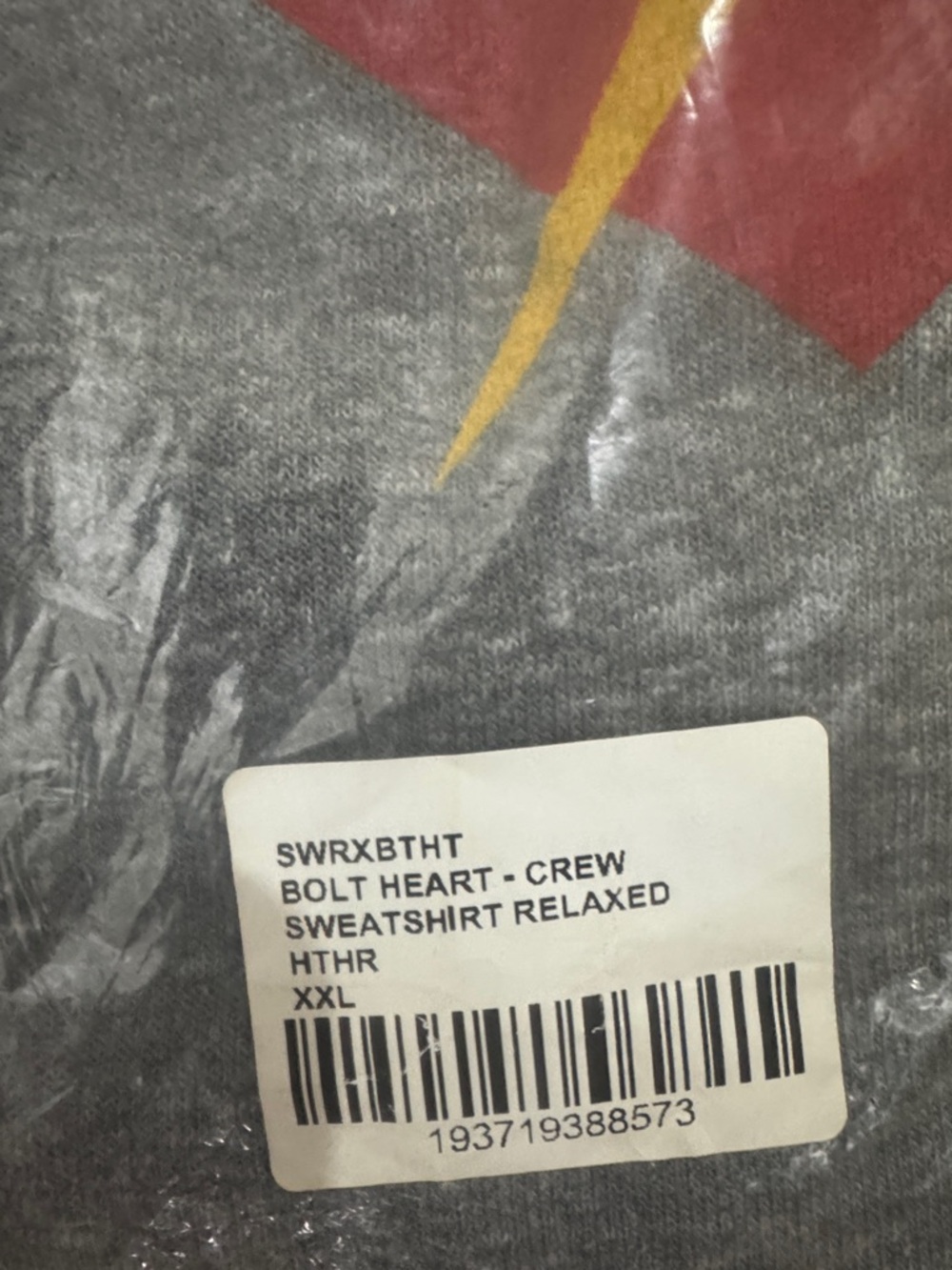 Aviator Nation/Heather Gray/Unisex Sweatshirt/Bolt Heart Crew/NEW! SEALED! - Picture 6 of 14